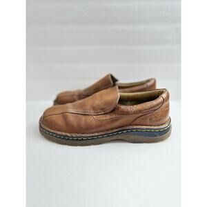 Dr Martens Brown Leather Chunky Slip On Oxford Shoes Boots Men's Size 10 Doc